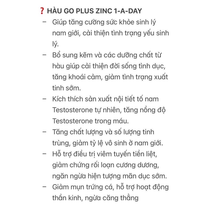 Tinh Chất Hàu GO Healthy Oyster Plus 60 Viên Nội Địa