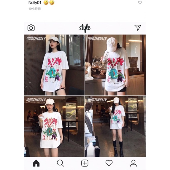 Áo phông nelly heybig (có sẵn) 19 2 thỏ chữ hồng