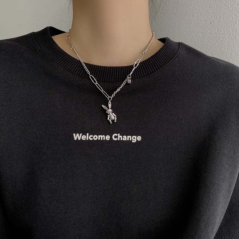 Dây chuyền mặt thỏ phong cách Hàn Quốc hiphop sành điệu