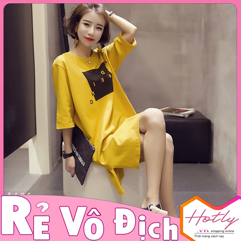 Đầm suông from rộng co gản 4 chiều , phong cách dễ thương 111