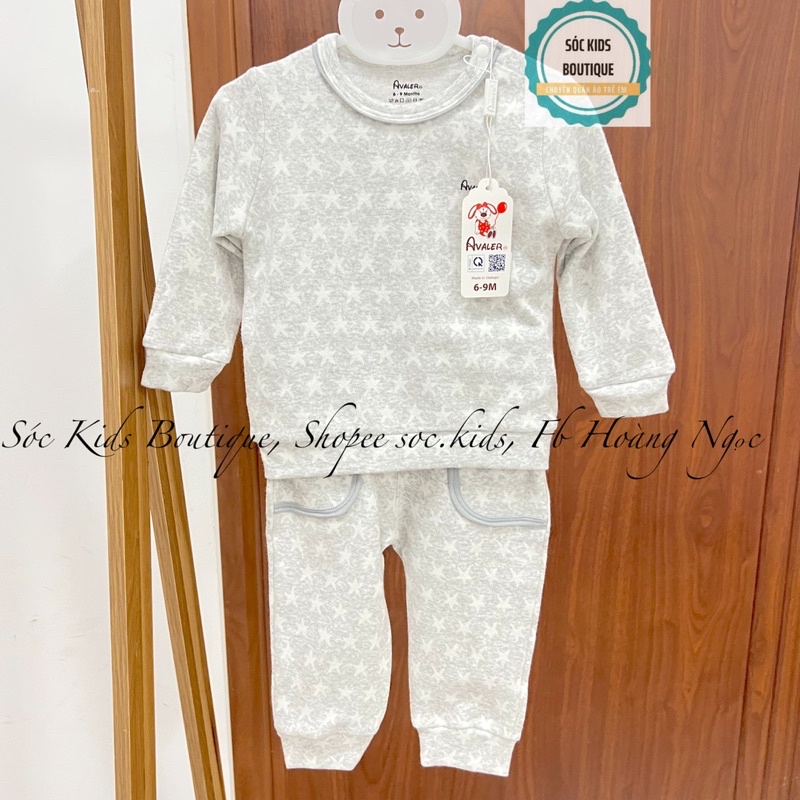[Avaler] Bộ quần áo dài tay nỉ thu đông cho bé 6-16kg chính hãng avaler 2023
