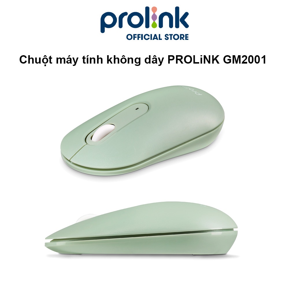 Chuột máy tính không dây PROLiNK GM2001 chống ồn, kháng khuẩn, độ nhạy cao, tiết kiệm pin dành cho PC, Laptop