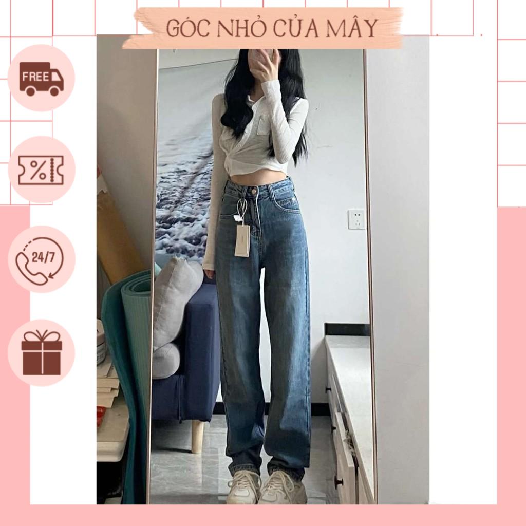 (HÀNG ORDER) Quần jean suông cạp cao dành cho nữ thu đông 2021 GNCM