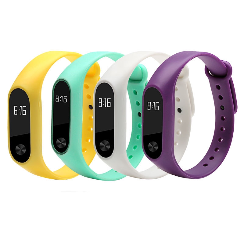 Dây Đeo Thay Thế Chất Liệu Silicon Màu Trơn Cho Mi Band 2