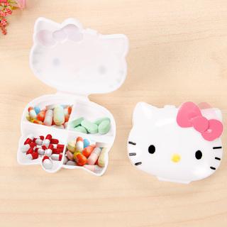 Hộp đựng thuốc nhỏ Hello Kitty Hộp đựng thuốc di động Gói chia ngăn Hộp đựng thuốc Mini Hộp đựng thuốc