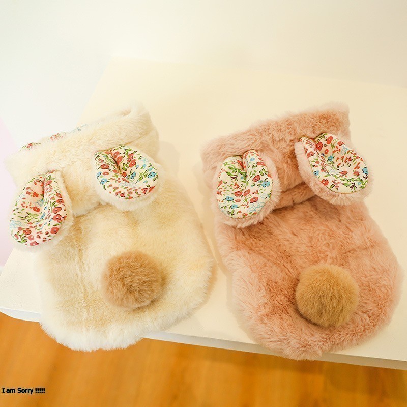 Aó thỏ bông CAMQUYTSTORE ấm áp mùa đông dễ thương cho thú cưng