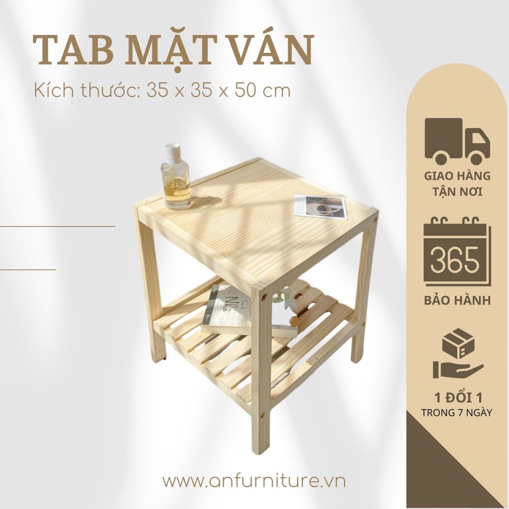 Tab đầu giường mặt gỗ thông xuất khẩu Hàn Quốc