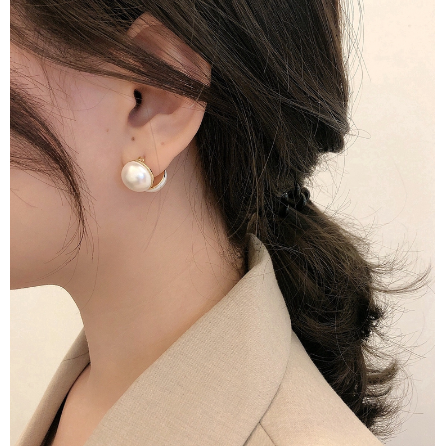 COD Đôi Khuyên Tai Hợp Kim Đính Ngọc Trai Giả Thời Trang Cho Nữ