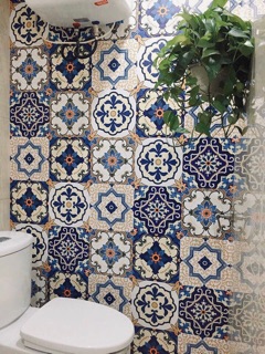 Gạch bông decal trang trí set 15 ô