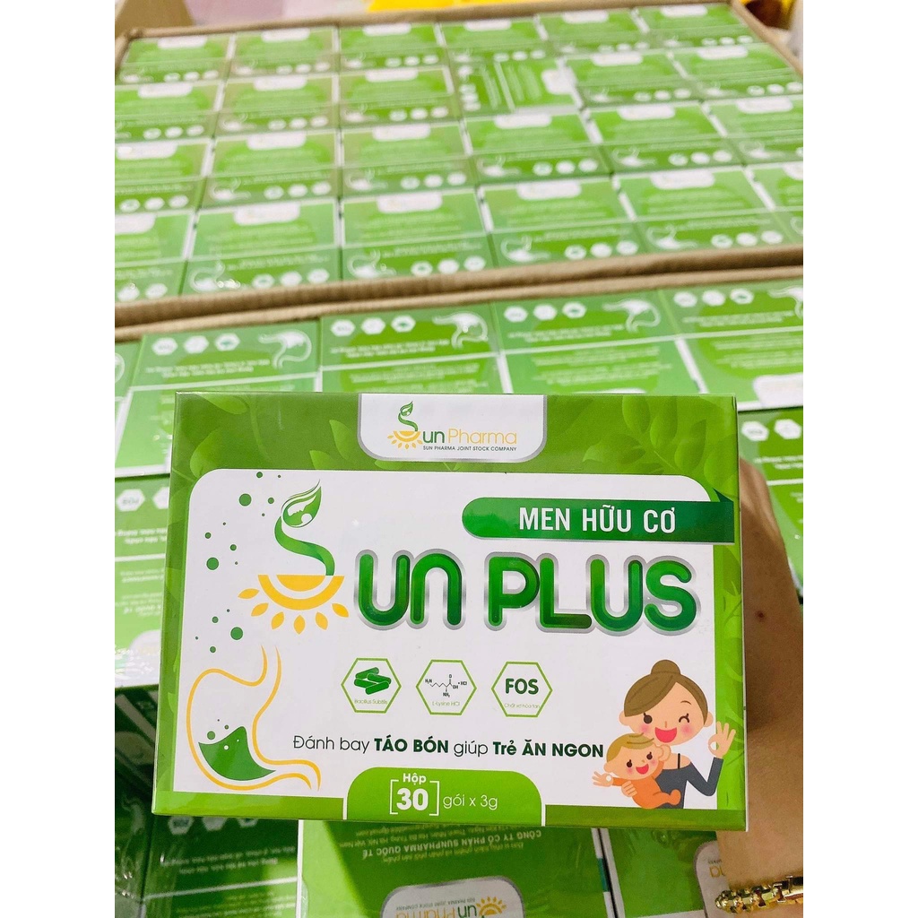 Men sống hữu cơ Sunplus hết táo bón đầy hơi hộp 30 gói chính hãng