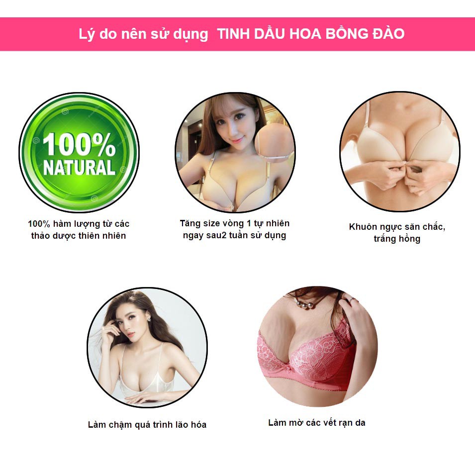 Tinh Dầu tăng Kích Thước Vòng 1,Nở Ngực Hoa Bồng Đào QUYÊN LARA   - Hàng Chính Hãng 30ml