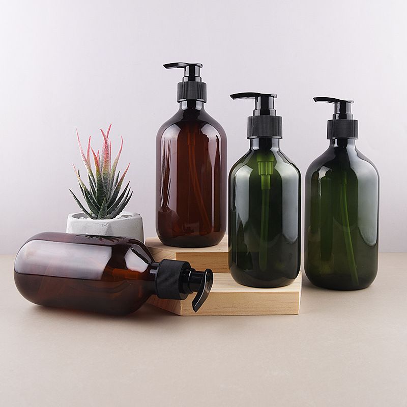 Chai Chiết Mĩ Phẩm ❤ GIÁ RẺ NHẤT ❤ [300ml,500ml] Chai nhựa pet xịt vòi nhấn nâu,rêu chiết mỹ phẩm , phụ kiện du lịch