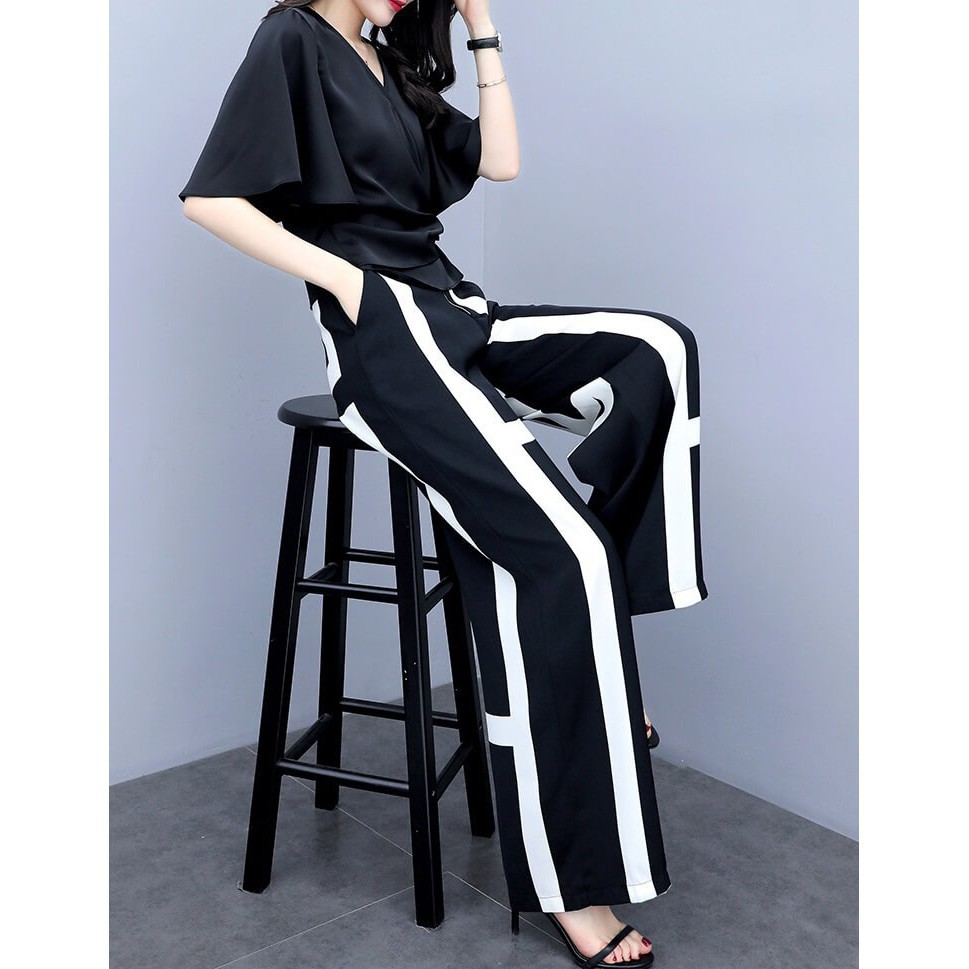 Set Bộ Cách Điệu Cao Cấp - Bộ Áo Lụa Tay Ngắn Quần Dài Xô Nhập Công Sở Siêu Sang Chảnh Cho Nàng Văn Phòng | BigBuy360 - bigbuy360.vn