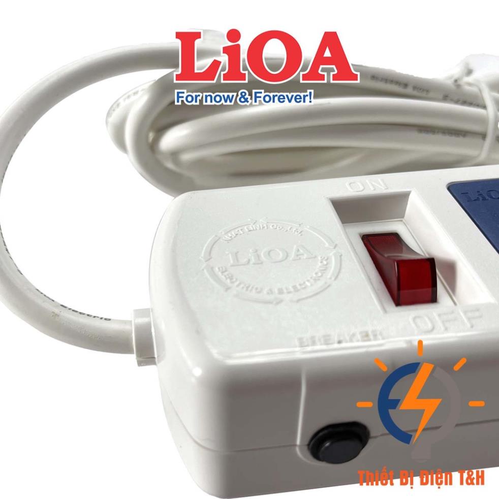 Ổ cắm điện đa năng LIOA, 2200W, 3 ổ cắm, 1 công tắc, dây dài 3 mét, 5 mét, 3D32WN - 3D52WN - Thiết Bị Điện T&H