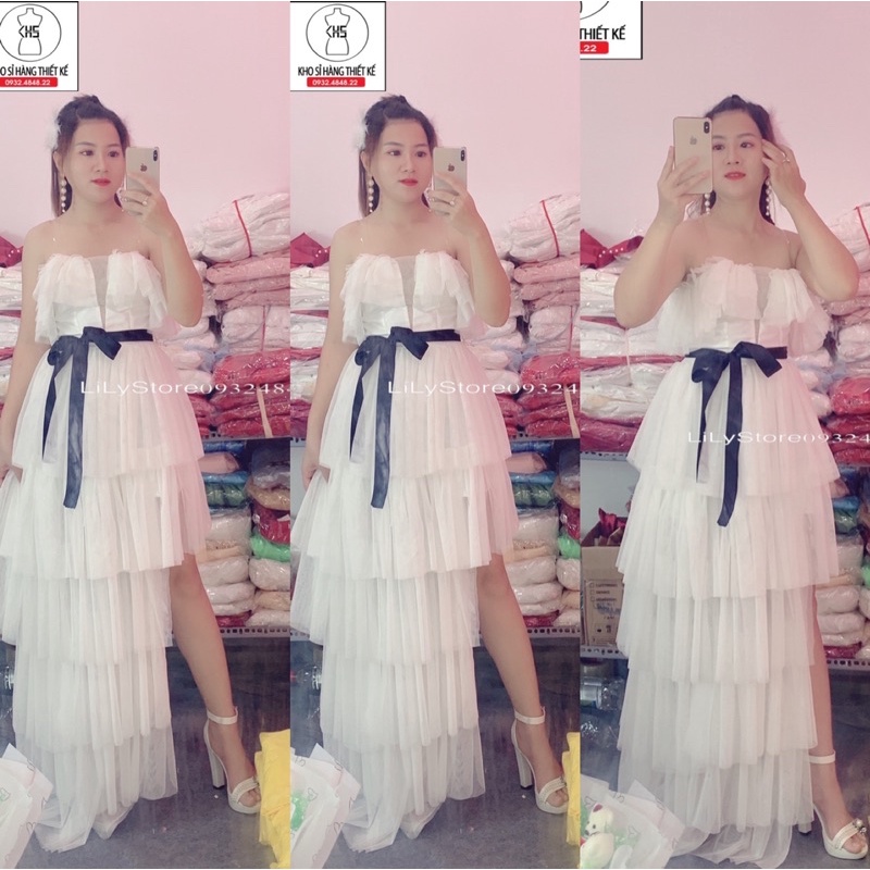 ĐẦM MAXI TẦNG RỚT VAI full size S/M/L/XL ( ẢNH VÀ VIDEO CHỦ SHOP TỰ QUAY 10000%)