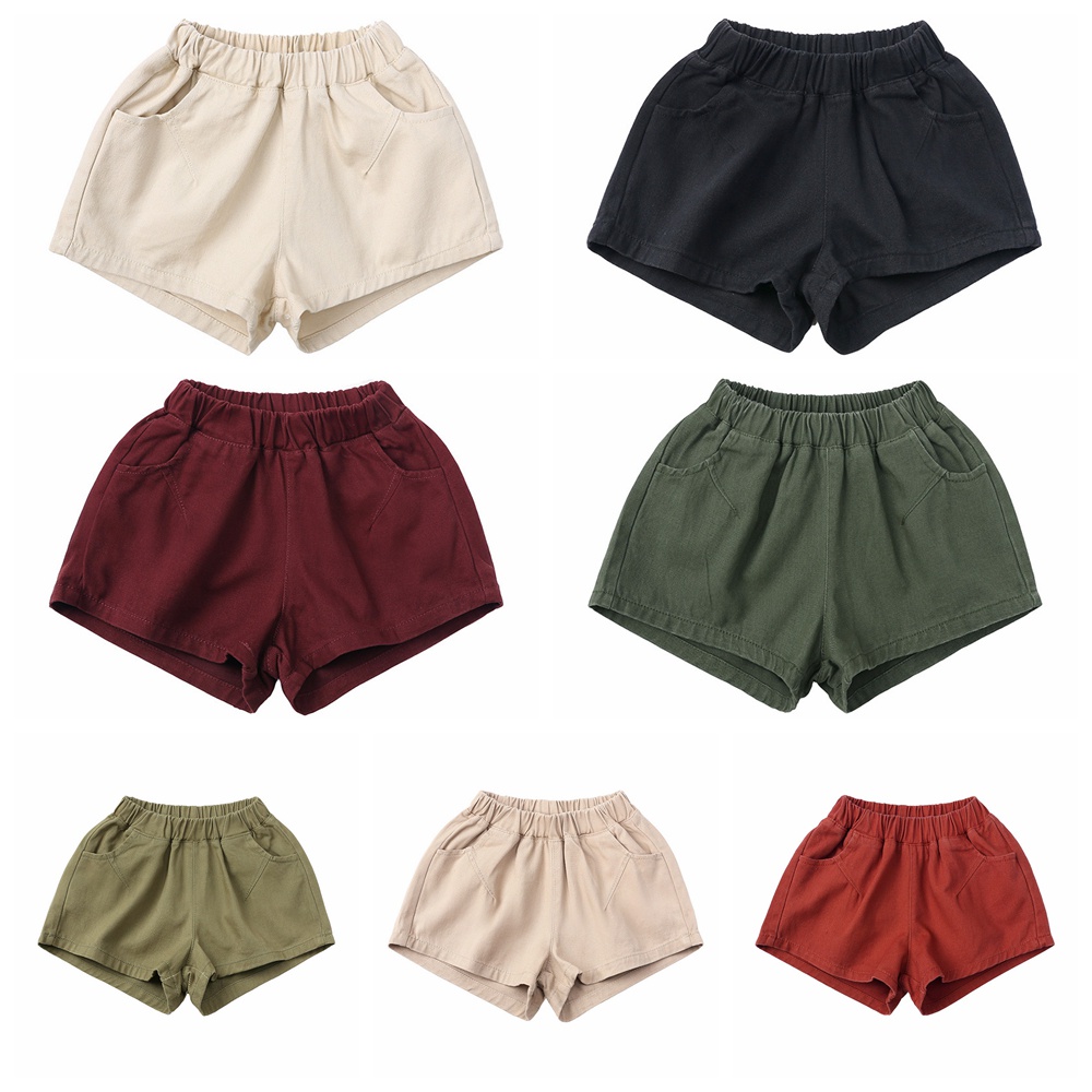 Quần Short Cotton Màu Sắc Đơn Giản Thời Trang Mùa Hè Cho Bé 1-7 Tuổi