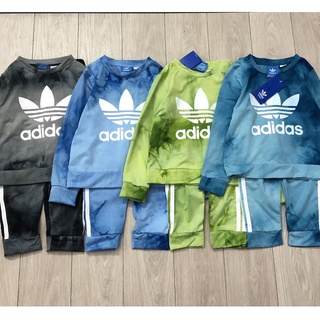 Bộ nỉ thu đông bé trai -  Set bộ nỉ da cá loang Adidas cho bé trai size 100-150