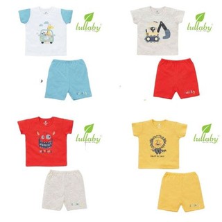 Bộ quần áo xuân hè cộc tay cài vai cho bé trai mới nhất của Lullaby nhật hoa