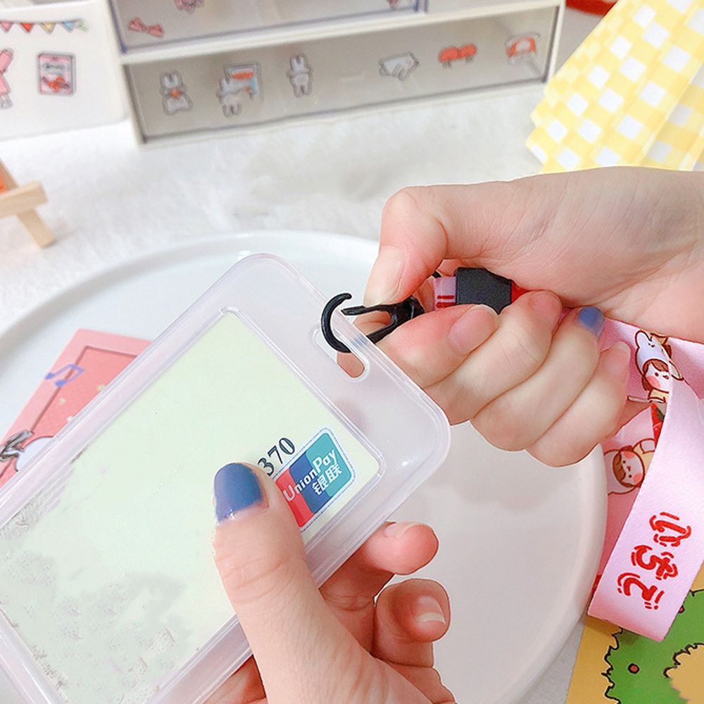 Bao Đựng Thẻ Id Hai Mặt Họa Tiết Hoạt Hình Có Dây Đeo Cổ Ốp