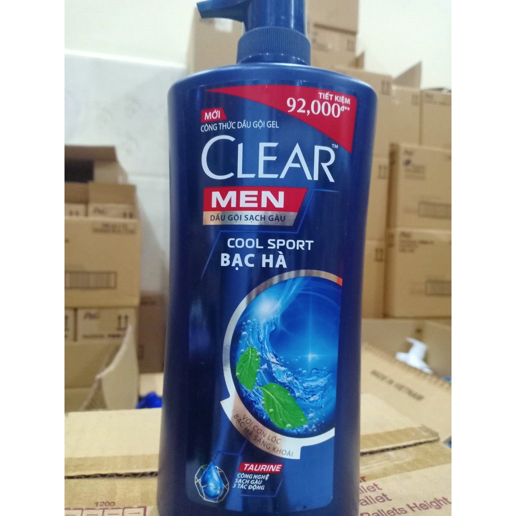 DẦU GỘI CLEAR MEN COOL SPORT BẠC HÀ MÁT LẠNH 900G