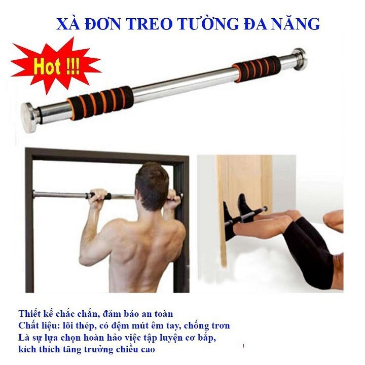 Xà đơn treo tường 80-100cm (CÒN HÀNG) - KHÔNG KHOAN ĐỤC TƯỜNG - HÀNG HOT 2020