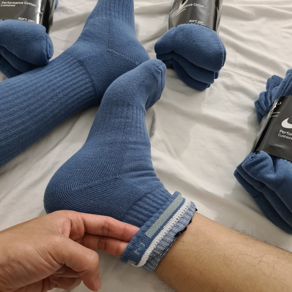 Pack 3 đôi tất thể thao Nike cao cổ màu Blue No 4  - Free ship + Quà tặng Loved socks by TatsTats.vn