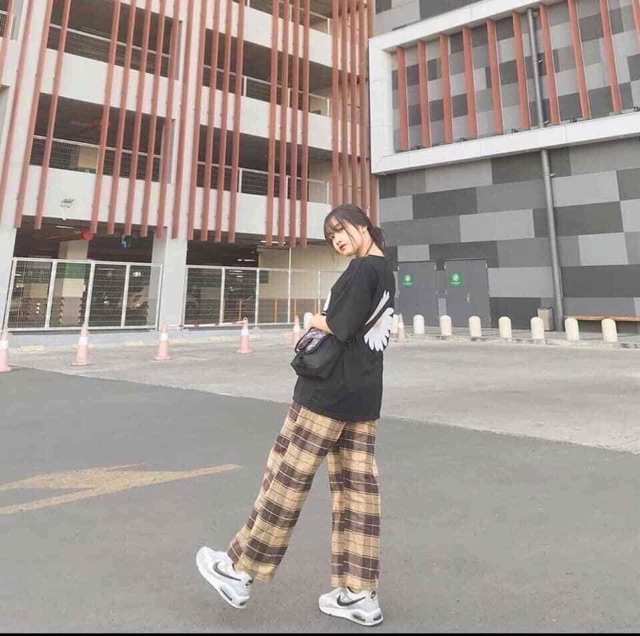 Quần baggy caro ống suông 3 màu szie M , L 45kg - 75kg DTL | BigBuy360 - bigbuy360.vn