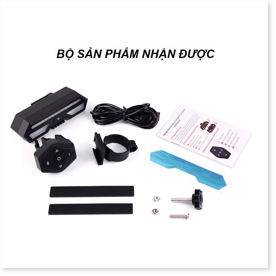 Đèn sau xi nhan xe đạp LP-1801 có điều khiển không dây, dung lượng pin 2200mAh, chống nước khi đi mưa