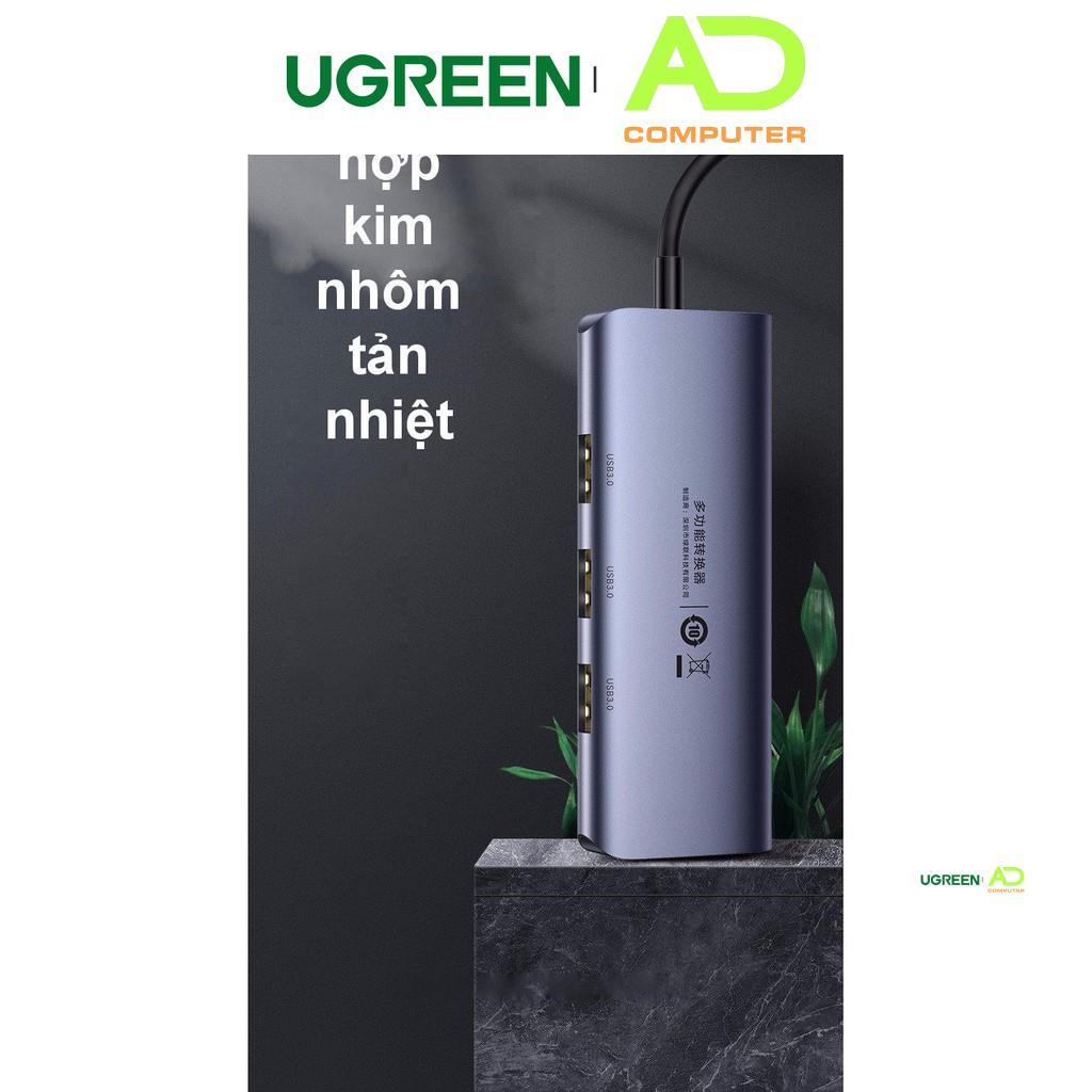 Bộ chia USB 3.0 ra 3 cổng USB 3.0 + Lan Gigabit 1000Mbps Ugreen 60719
