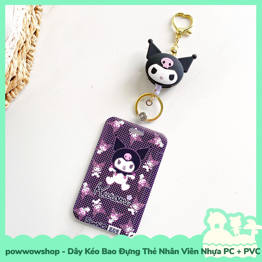 [Sẵn VN - Hỏa Tốc] Dây Kéo Bao Đựng Thẻ Nhân Viên Nhựa PC + PVC Mẫu Nhân Vật Hoạt Hình Sanrio Family Kuromi Queen