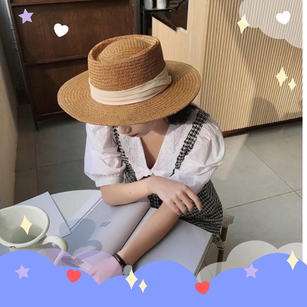 Mũ cói rộng vành tự nhiên hàng Quảng Châu cao cấp