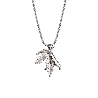 Vòng cổ hip hop nam nữ Vòng cổ nam Vòng cổ nữ Vòng cổ cá tính thời trangHip hop jewelry Vòng cổ Hip Hop nam Vòng cổ nam Hip hop European and American fashion jewelry titanium steel necklace men and women's personality hip hop maple leaf Skull Pendant wome