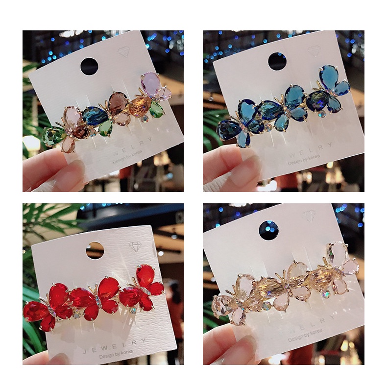 Kẹp tóc hình bướm đính đá lấp lánh thời trang cho nữ