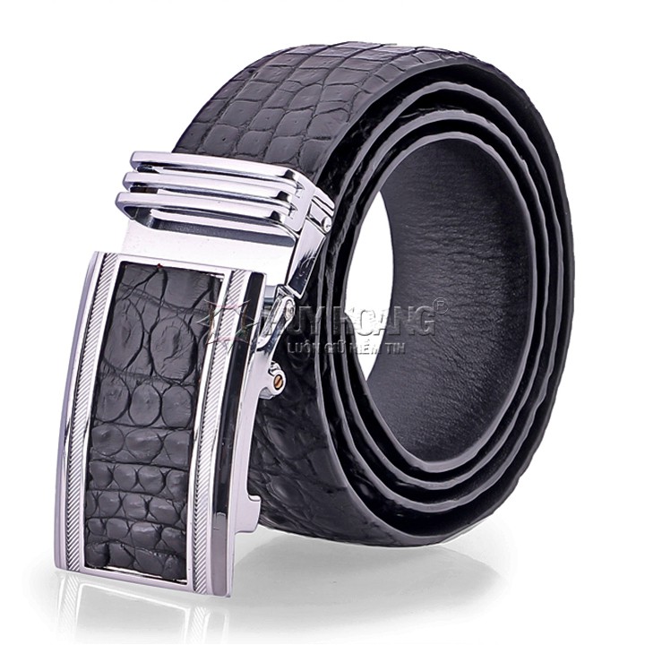 Thắt lưng nam da cá sấu bản lớn màu đen PH4774
