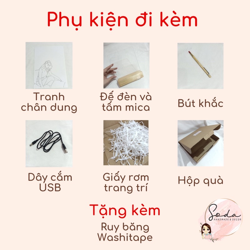 Đèn Led 3D, Đèn ngủ tự khắc hiện đại