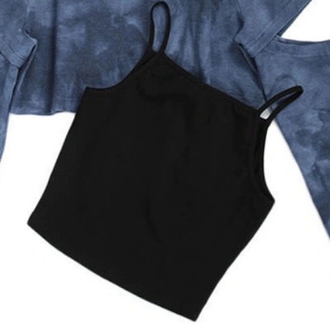 IELGYÁo Hai Dây Ngắn Eo Cao Màu Nhuộm Phong Cách Harajuku Đường Phố Mới Cho Nữ