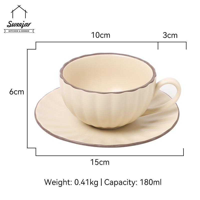 Sweejar Bộ Cốc Gốm 180ML Phong Cách Châu Âu Tiện Dụng Cho Máy Pha Cà Phê Espresso