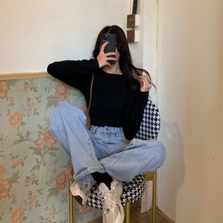 Áo len tơ, tăm cổ tròn