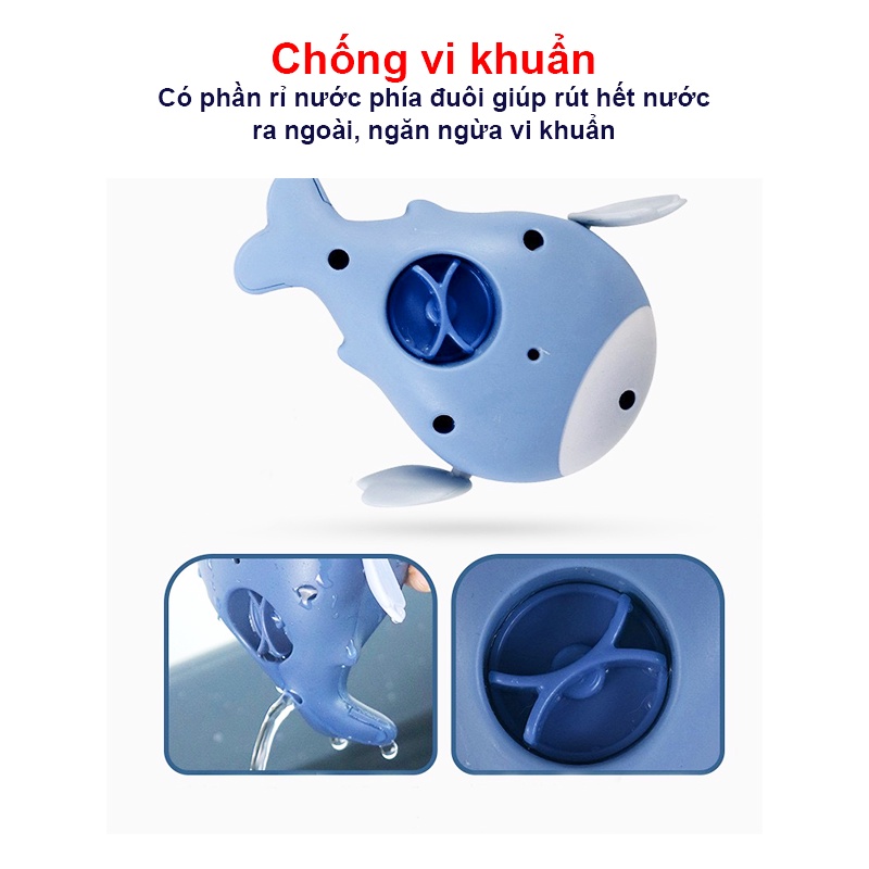 Đồ chơi thả bồn tắm cá heo vặn dây cót Baby-S, Đồ chơi nhà tắm nhiều màu sắc đáng yêu cho bé – SDC065