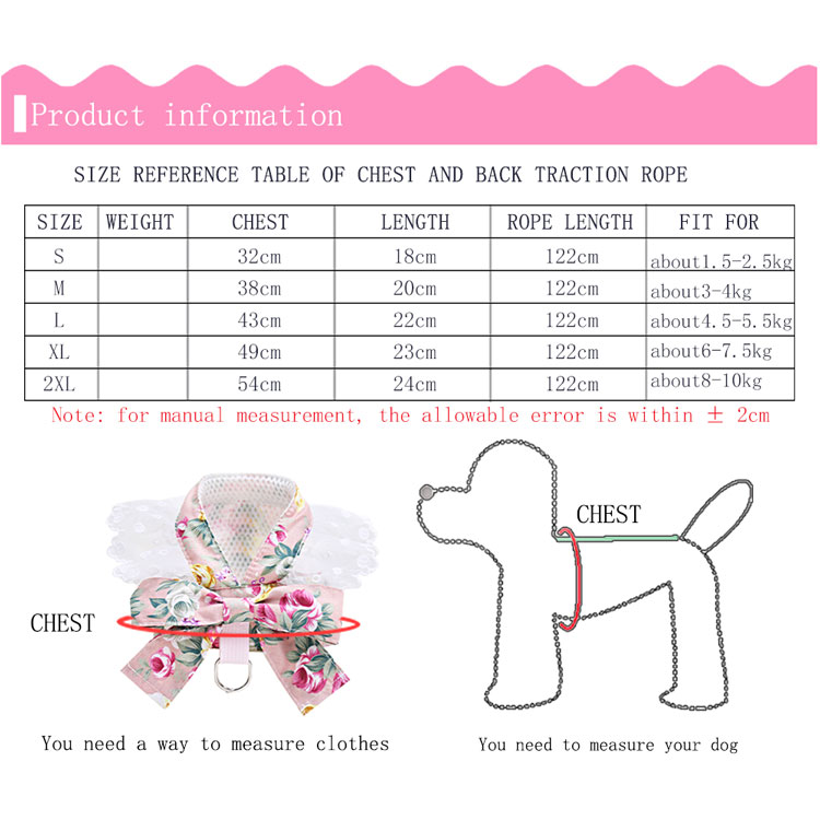 Dây Dắt Thú Cưng Đi Dạo Phối Hình Chiếc Nơ Ngọt Ngào Phong Cách Hàn Quốc