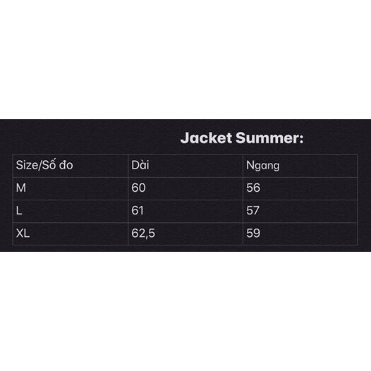 JACKET SUMMER (áo khoác mùa hè) | WebRaoVat - webraovat.net.vn