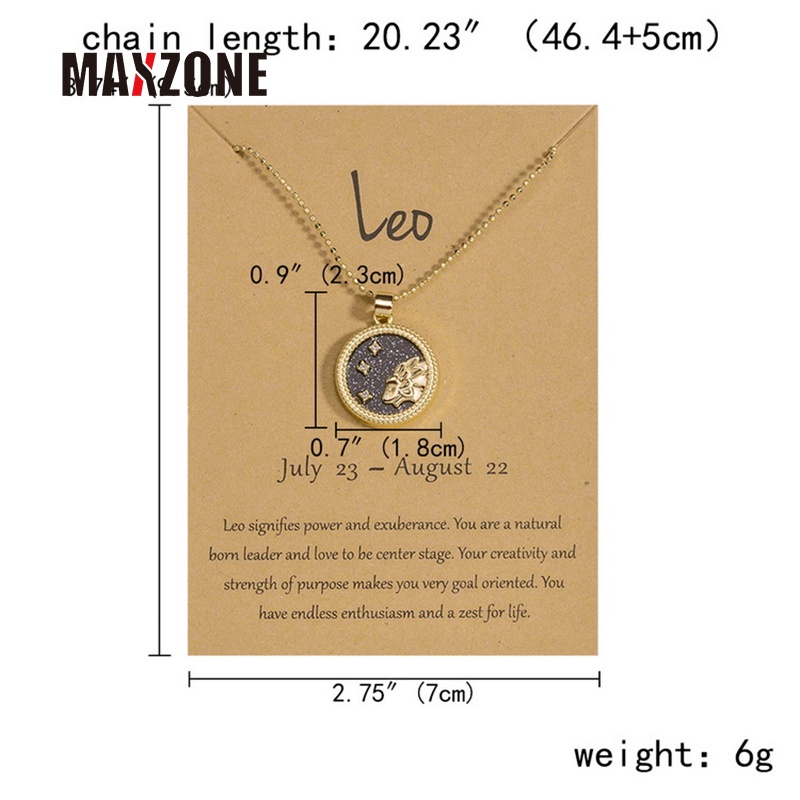 Vòng cổ Mặt Hình 12 Cung Hoàng Đạo Thời Trang Cho Nam Nữ