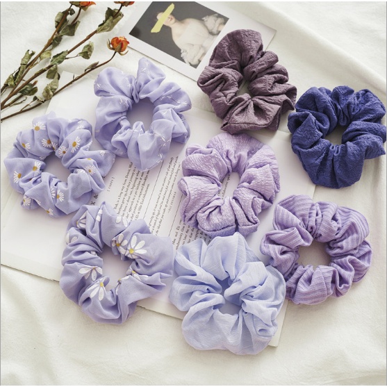 Purple  Serial Color Small Fresh Women   Hair Rope