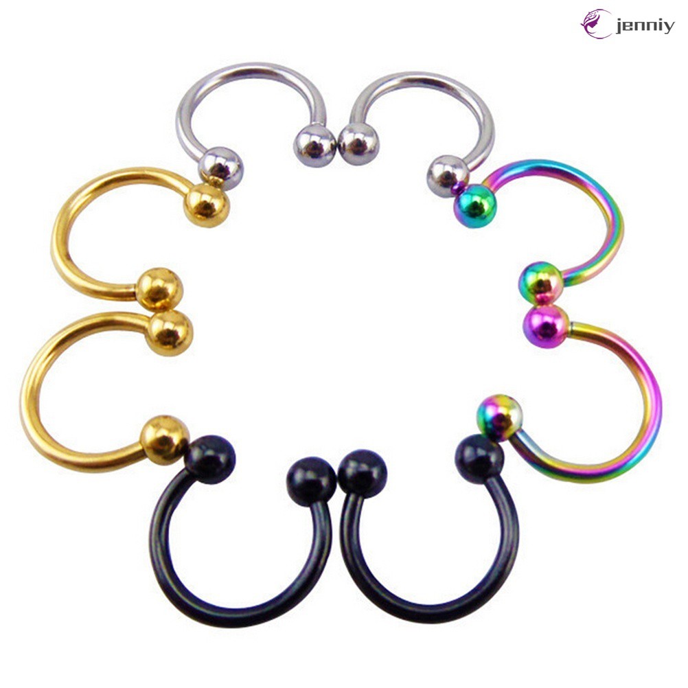 💕JNY💕Fashion Nose Rings Stud Fake Lip Ear Nose Clip Fake Piercing Nose Lip Hoop Earring Jewelry