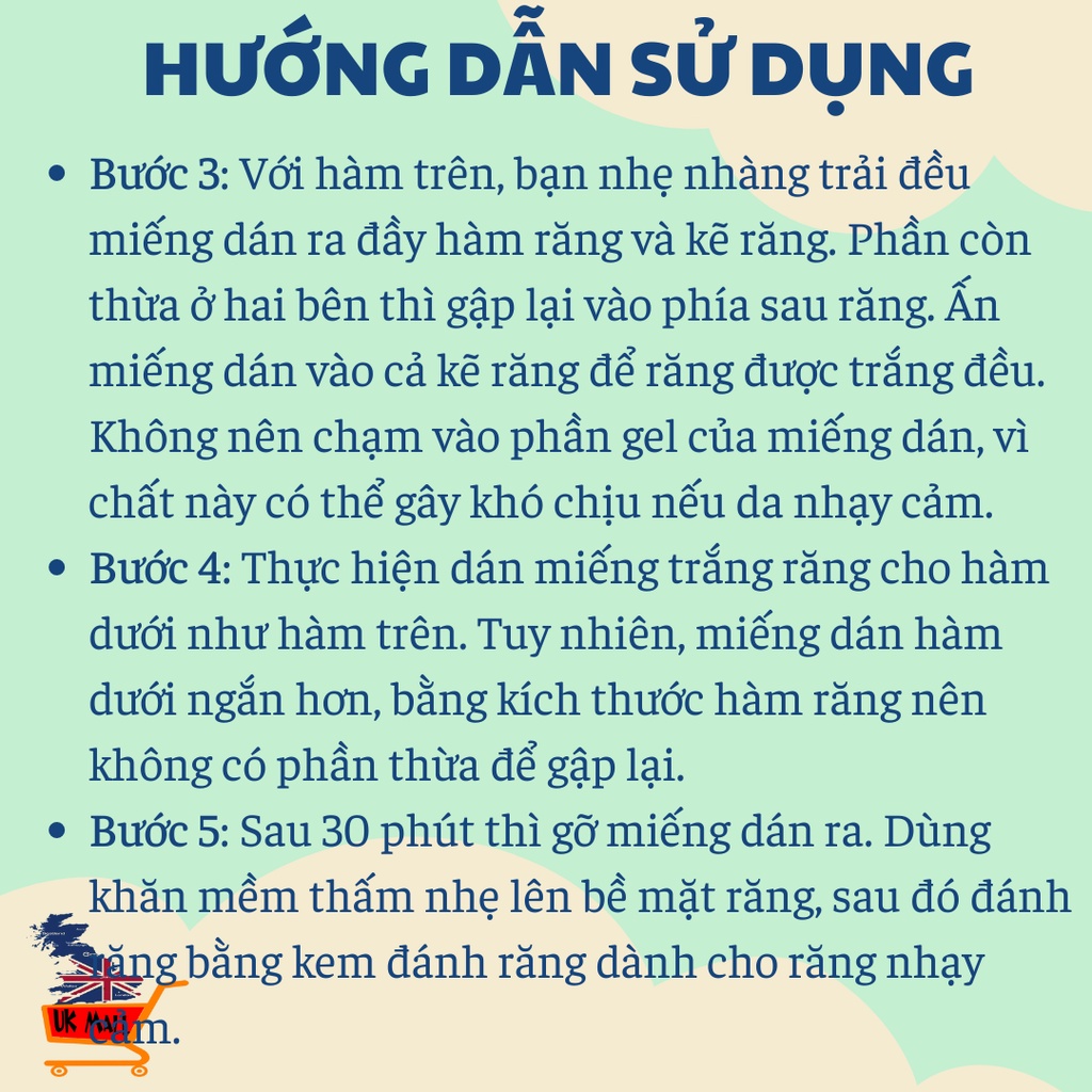 Miếng dán trắng răng Crest 3D White - Mỹ