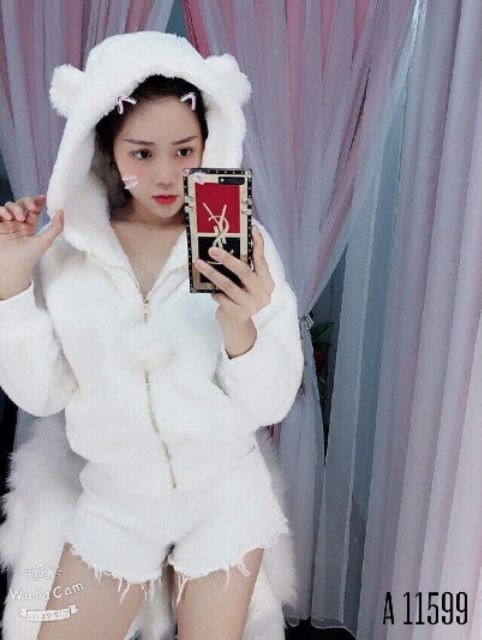 Áo khoác gấu lông cute QC loại 1
