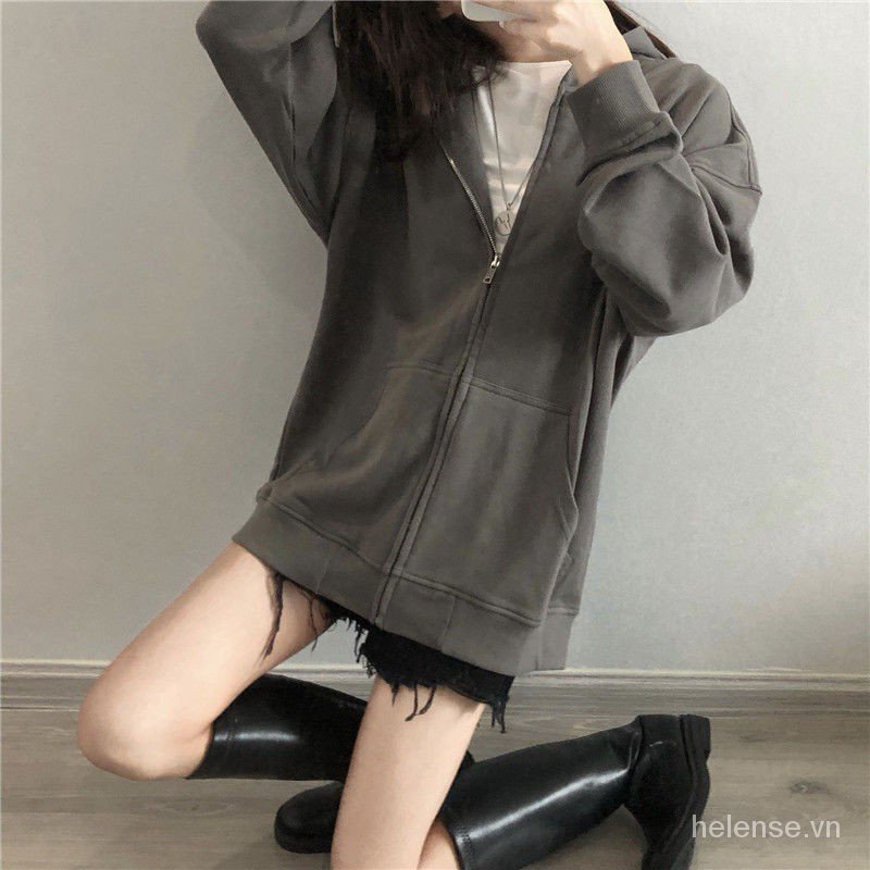 Áo Hoodie Dáng Rộng Kiểu Vintage Phong Cách Hàn Quốc Thời Trang Xuân Thu 2020 Cho Nữ