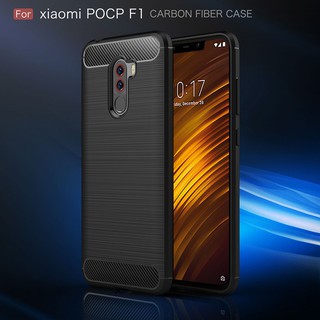 Ốp điện thoại sợi cacbon chống sốc thời trang cho Xiaomi Pocophone F1