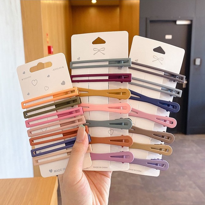 Set 10 kẹp tóc nhiều màu sắc đơn giản phong cách Hàn thanh lịch cho nữ