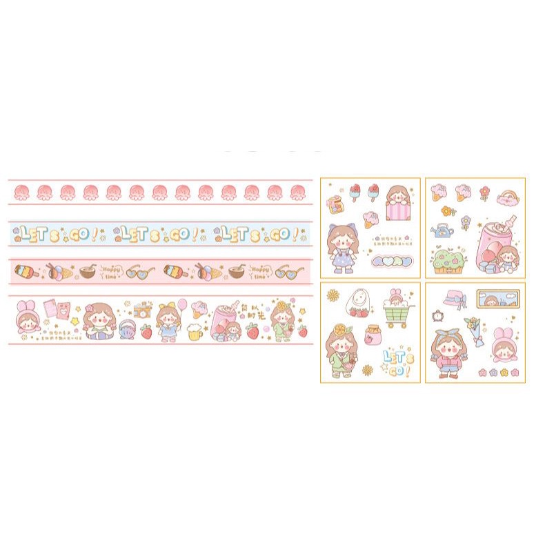 Hộp Sticker Nhỏ Trang Trí Sổ Tay Sáng Tạo Siêu Dễ Thương